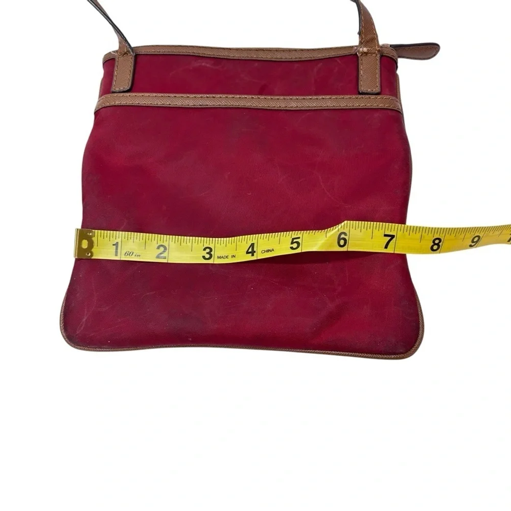 MICHAEL KORS Kempton Claret Burgundy Nylon Pocket Crossbody Bag